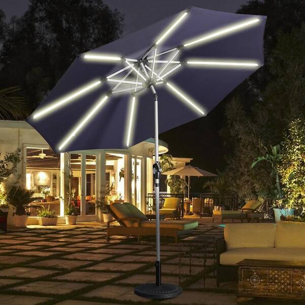 Solar LED Lights Tilt Patio Umbrella 