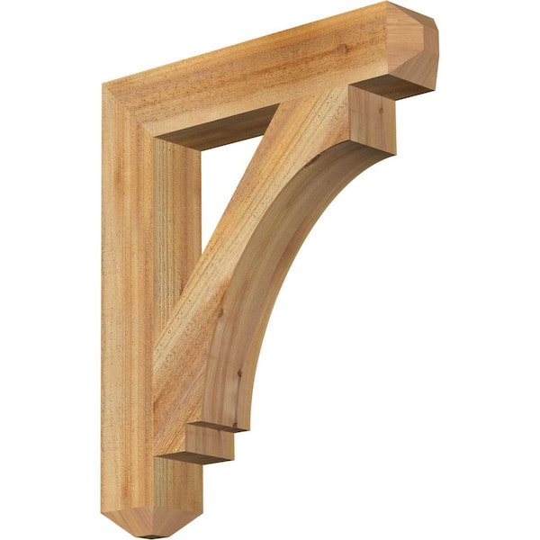 Ekena Millwork 4 in. x 26 in. x 22 in. Western Red Cedar Imperial Craftsman Rough Sawn Bracket