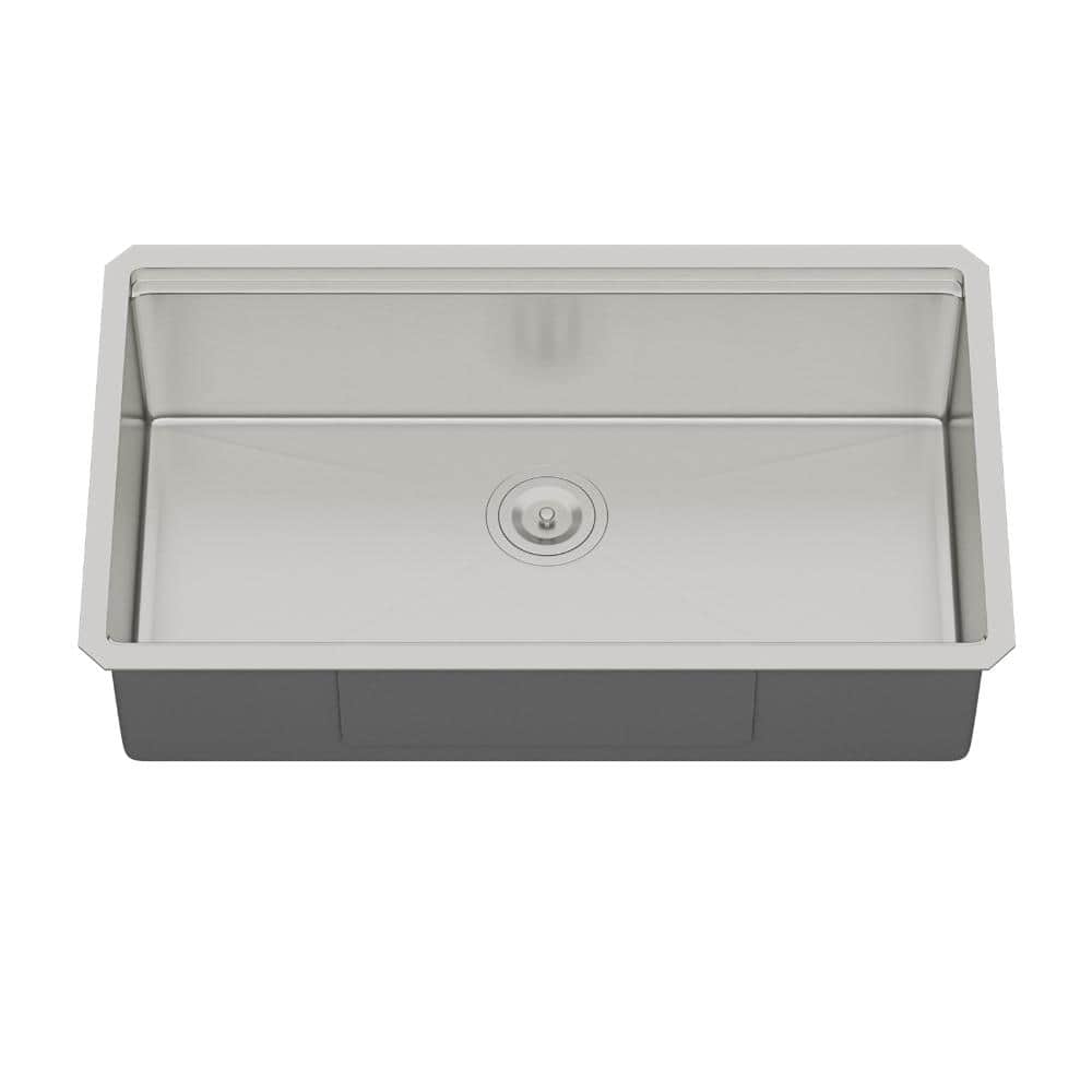 32 in. Drop-In Single Bowl Brushed Nickel Stainless Steel Kitchen Sink price history on PriceWatchPro