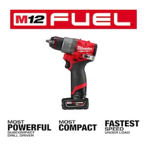 M12 FUEL 12-Volt Lithium-Ion Brushless Cordless 1/2 in. Drill Driver Kit with M12 Right Angle Drill