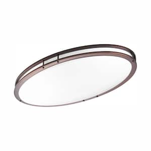 18 in. CTC COMM Collection 38 -Watt Urban Bronze Integrated LED Flush Mount