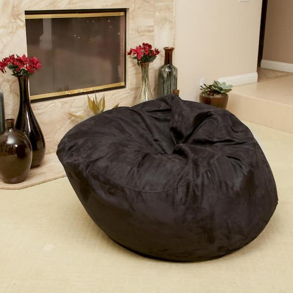 Noble House Logan Bean Bag Chair, Black