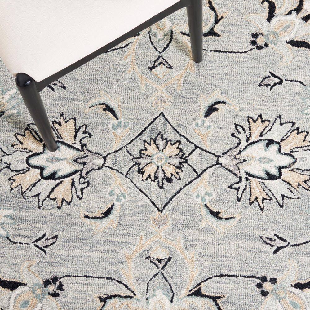 Hand-Tufted Charcoal Wool Runner Rug, 27"x9"