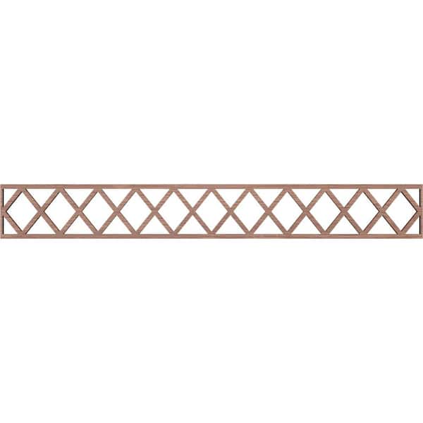 Ekena Millwork Wolford Fretwork 0.375 in. D x 46.5 in. W x 6 in. L Walnut Wood Panel Moulding