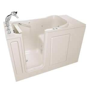 Exclusive Series 48 in. x 28 in. Left Hand Walk-In Whirlpool and Air Bath Bathtub with Quick Drain in Linen