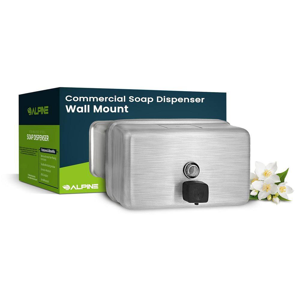 Stainless Steel Horizontal Wall-Mounted Soap Dispenser 1200 mL