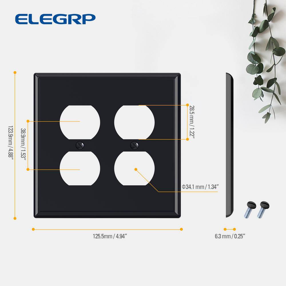 White Rectangular 2-Gang Duplex Outlet Wall Plate Set