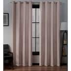Loha Blush Solid Light Filtering Grommet Top Curtain, 54 in. W x 84 in. L (Set of 2)