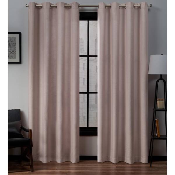 Exclusive Home Curtains Loha Blush Solid Light Filtering Grommet Top Curtain, 54 in. W x 84 in. L (Set of 2)
