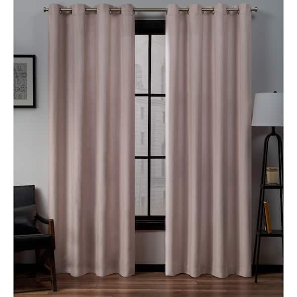 EXCLUSIVE HOME Loha Blush Solid Light Filtering Grommet Top Curtain, 54 in. W x 96 in. L (Set of 2)