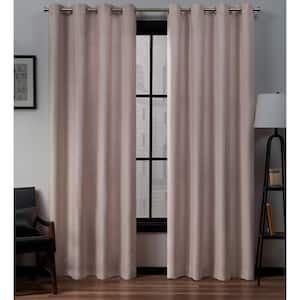 Loha Blush Solid Light Filtering Grommet Top Curtain, 54 in. W x 108 in. L (Set of 2)