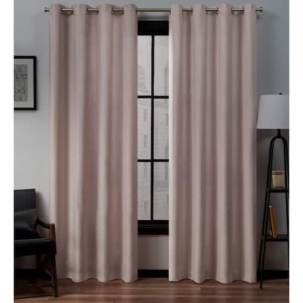 EXCLUSIVE HOME Loha Blush Solid Light Filtering Grommet Top Curtain, 54 in. W x 108 in. L (Set of 2)