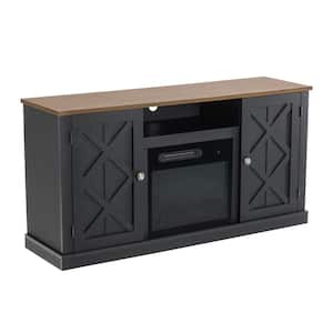 54 in. Charcoal TV Stand for TVs up to 60 in. with Electric Fireplace