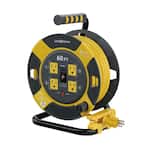 60 ft. 14/3 Extension Cord Storage Reel with 4 Grounded Outlets and Overload Circuit Breaker