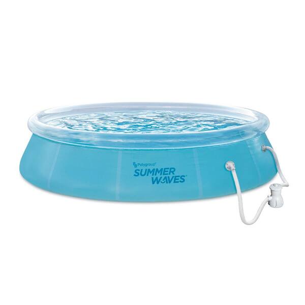 Quick - The P10012301 Pool Home Depot 12 Set ft. 30 Round Summer Waves Inflatable in. Transparent D