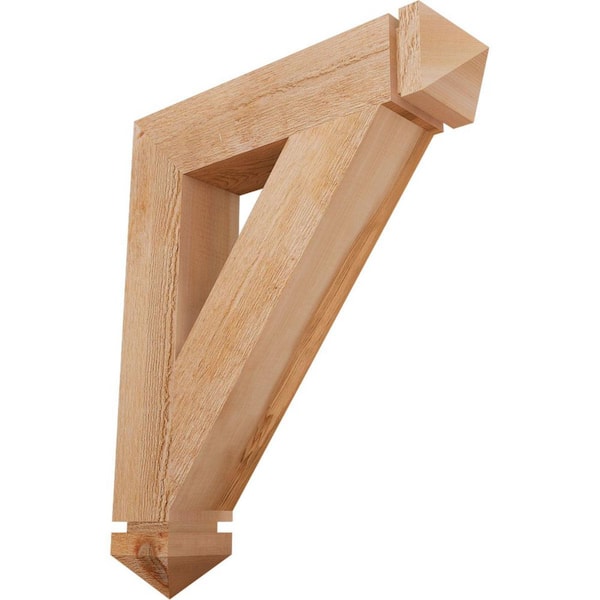 Ekena Millwork 4 in. x 24 in. x 20 in. Western Red Cedar Traditional Arts and Crafts Rough Sawn Bracket