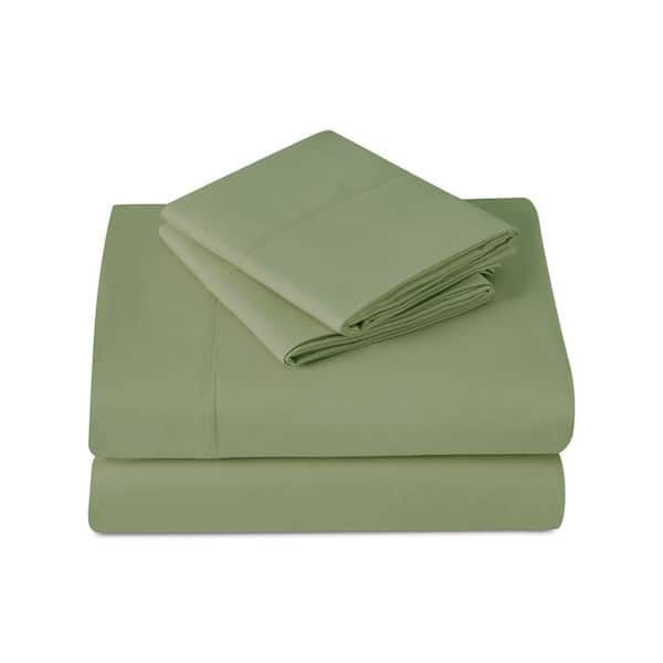 Kathy Ireland Microfiber 4-Piece Sage Solid Twin Sheet Set