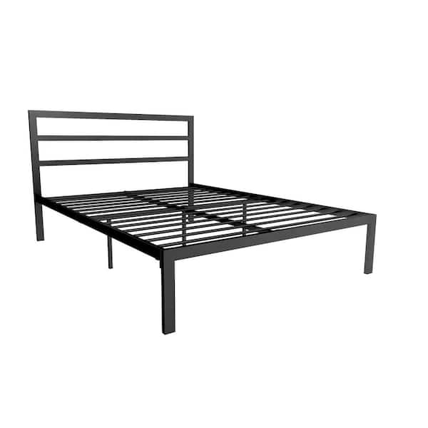 Signature Sleep Laurier 61.5 in. Black Platform Queen Metal Bed with Headboard