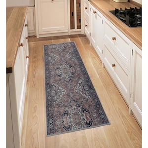 Custom Image Series Traditional Kilim Medallion Terracotta-Multicolor 26 in. W x 360 in. L Stair Runner 65.09 sq. ft.