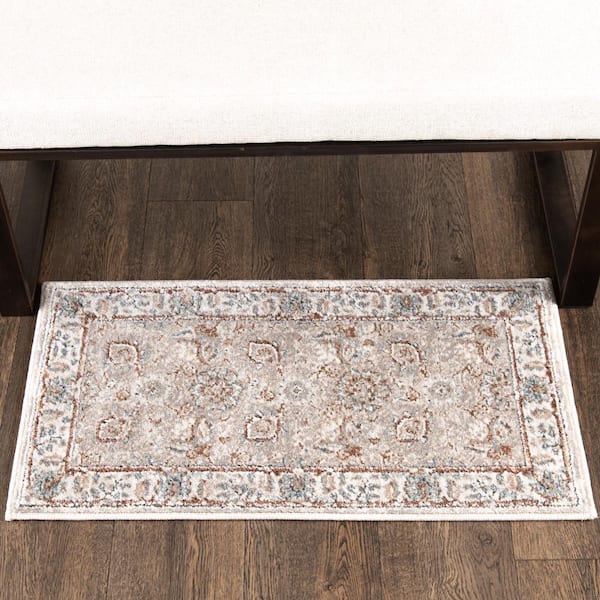 Reynell Gray Doormat 2 ft. x 3 ft. Floral Area Rug