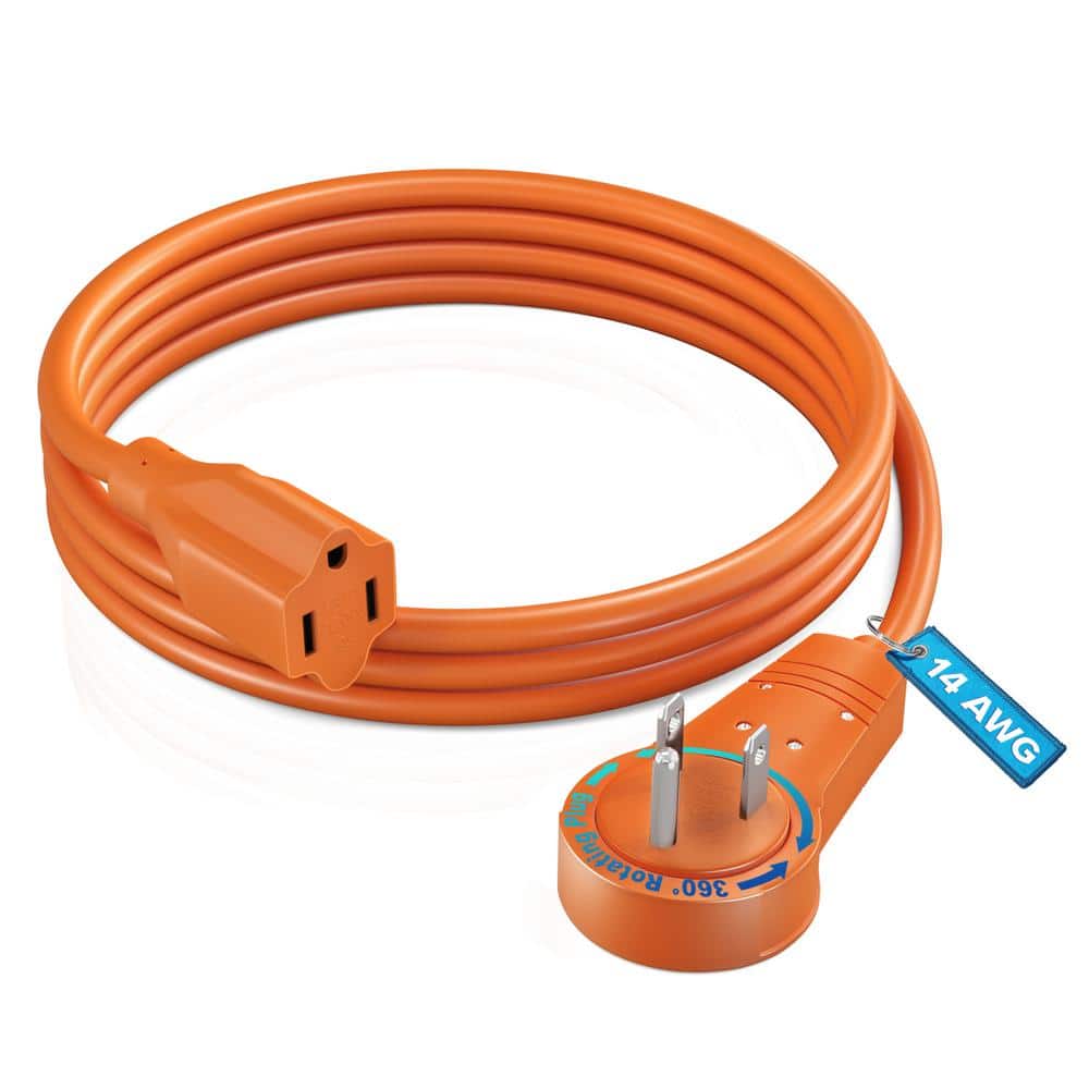 3 ft. 16/3 Light Duty Indoor Extension Cord with 360-Degree Rotating Flat Plug 13 Amp, Orange price history on PriceWatchPro