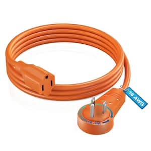 3 ft. 16/3 Light Duty Indoor Extension Cord with 360-Degree Rotating Flat Plug 13 Amp, Orange