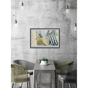 24 in. H x 36 in. W "Green and Stripes Are Summer" by Parvez Taj Framed Wall Art