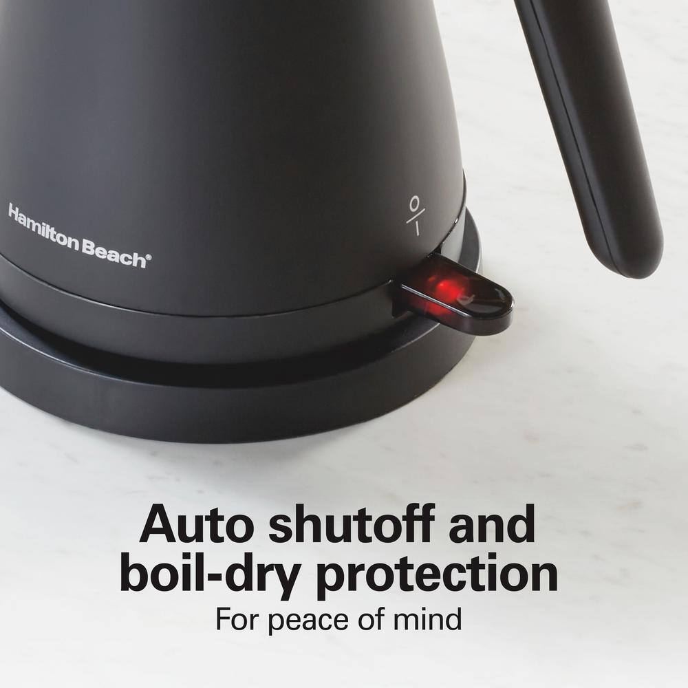 Hamilton Beach Black Stainless Steel Gooseneck Electric Kettle