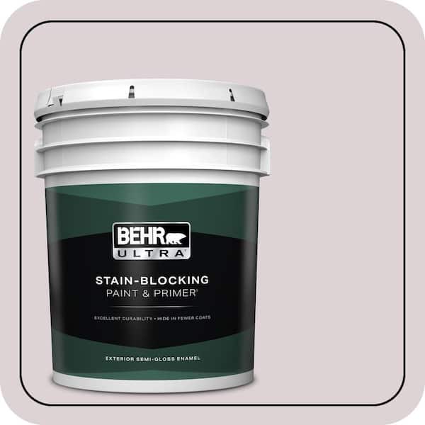 BEHR ULTRA 5 gal. #100E-2 Mauve Mist Semi-Gloss Enamel Exterior Paint & Primer