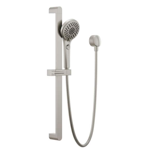 Peerless Xander 4-Spray Patterns 1.5 GPM 4.38 in. Wall Mount Handheld Shower Head with Slide Bar in Brushed Nickel