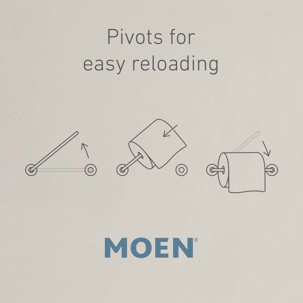 Matte Black Modern Wall Mount Pivoting Toilet Paper Holder
