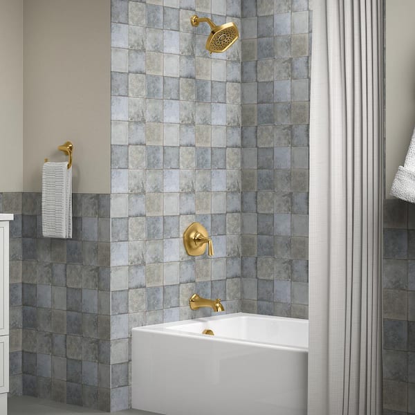 Sundae Single-Handle 3-Spray Tub and Shower Faucet 1.75 GPM in Vibrant Brushed Moderne Brass (Valve Included)
