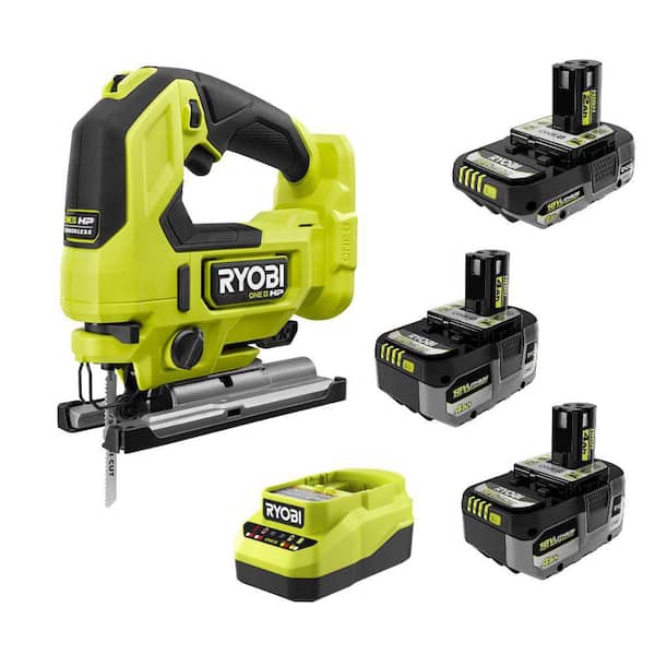 ONE+ HP 18V Brushless Cordless Jig Saw Kit with (2) 4.0 Ah Batteries, 2.0 Ah Battery, and Charger