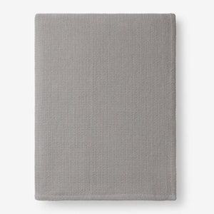 Cotton Weave Mineral Gray Solid King Woven Blanket