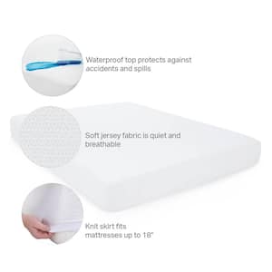Fitted Jersey Mattress Protector With Noiseless Waterproof Barrier - Twin Xl