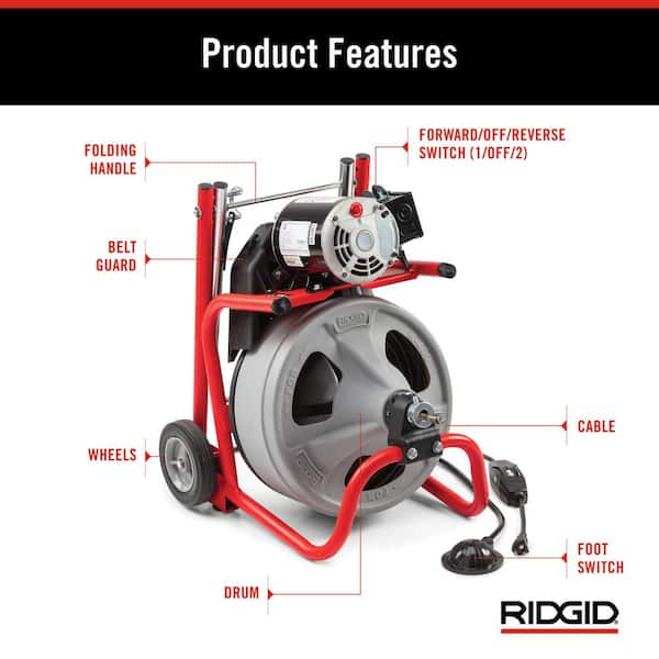 Ridgid 48482 Drain Cleaning Tool Set, For Use With K40/71722, K-39B-1,  K39/68057