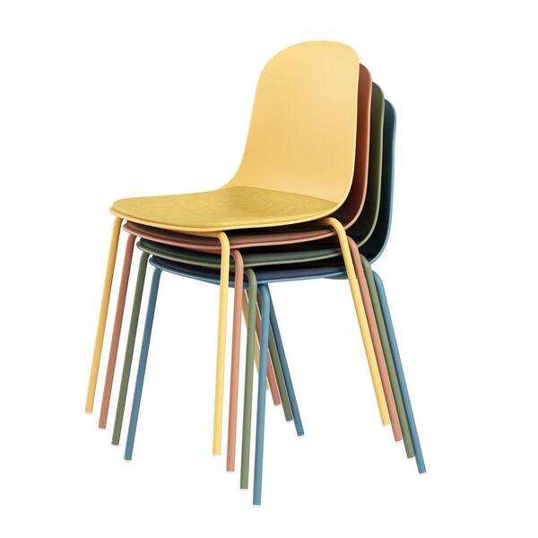Jamesdar Serena Olive Green Stackable Chair with Cushion (Set-4