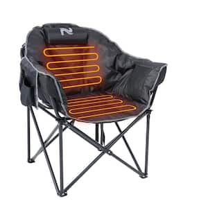 Oversized Heated Camping Chair with 3-Heat Levels Patio Lounge Chairs Portable Folding Heated Chair for Lounge Patio