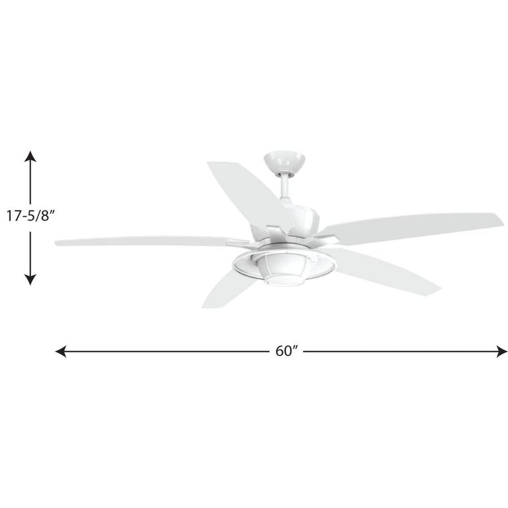 Montague 60" White 5-Blade Indoor/Outdoor Ceiling Fan with LED Light