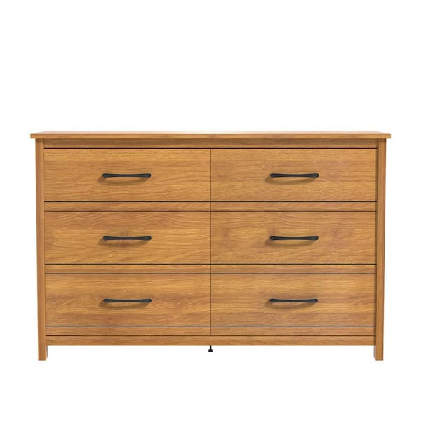 GALANO Kellie 6 Drawers Amber Walnut Dresser (30.9 in. H x 47 in. W x 16.5  in. D) SH-WZPU6291US - The Home Depot