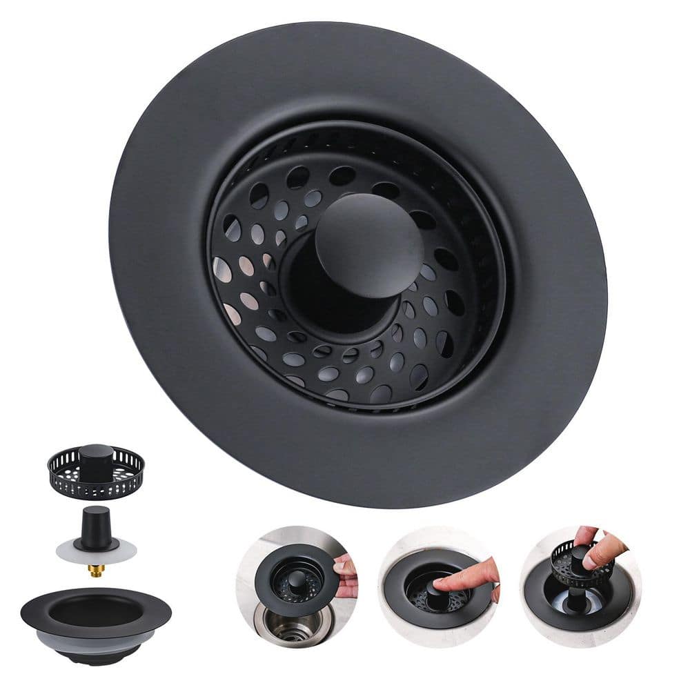 4.5 in. Stainless Steel Strainer Basket Universal Replacement for Kitchen Sink Drains in Matte Black price history on PriceWatchPro