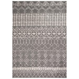 Tulum Gray/Ivory 4 ft. x 6 ft. Moroccan Area Rug