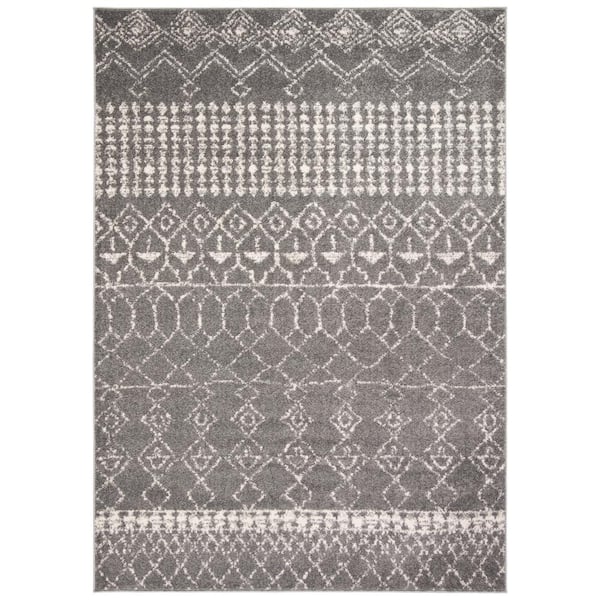 SAFAVIEH Tulum Gray/Ivory 4 ft. x 6 ft. Moroccan Area Rug