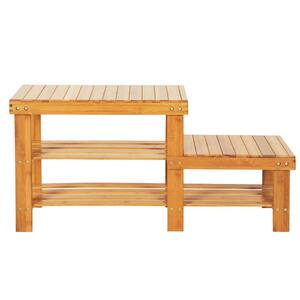17.72 in. H x 35.43 in. W 5-Pair Bamboo Shoe Storage Bench