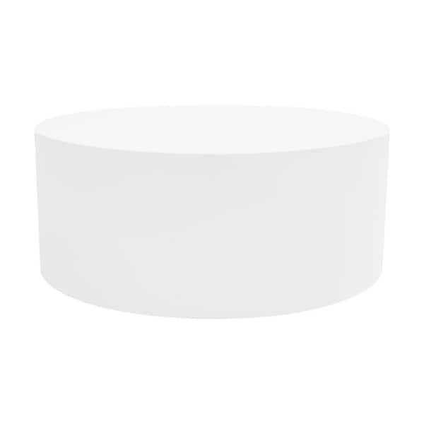 YIYIBYUS 19.68 in. x 7.87 in. White Round Metal Iron Decorative Stand Round Display Pedestal Stand Sculpture Display Stand