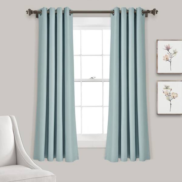 Empire Home Fashion Royal Blue Ruffled Grommet Window Curtain Panels - Set Of 2, 38" Wide Each, Microfiber Solid