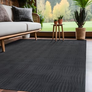 Serenity Dark Gray Solid 4 ft. x 6 ft. Modern Non Skid Soft Indoor Area Rug