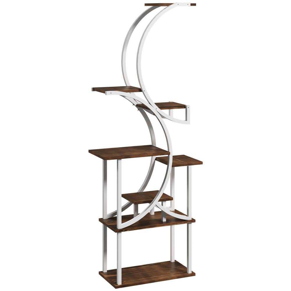 62 in. x 25 in. x 10 in. Indoor Wood Carbonized Plant Stand, Kits and Acces