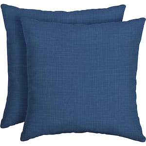 Outdoor Bolster Pillow (2 Pack) 16 in. x 16 in., Cobalt Blue Texture