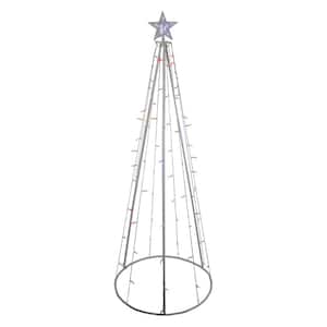 6 ft. Multi-Color LED Lighted Outdoor Christmas Cone Tree Yard Art Decoration